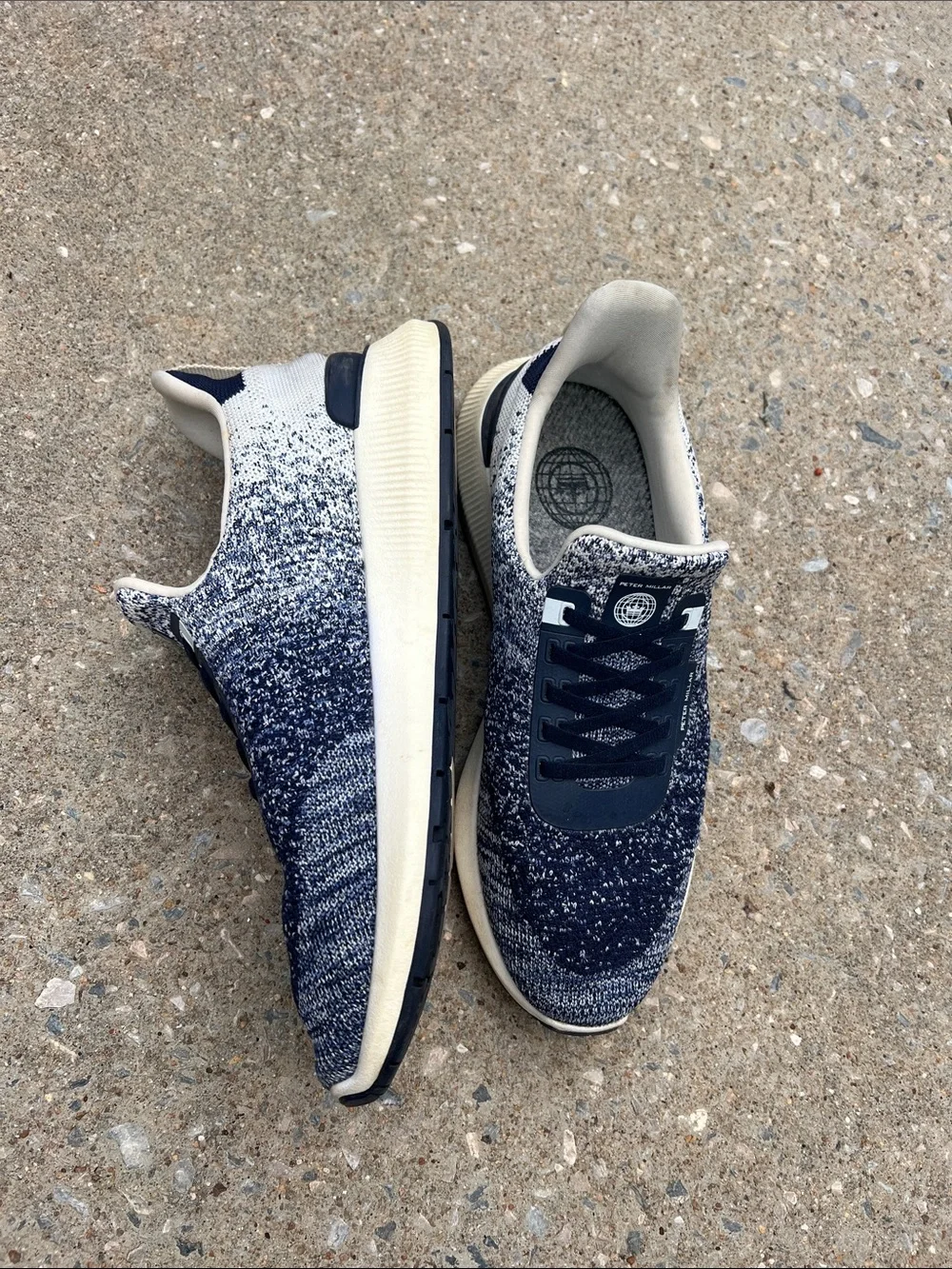 Peter Millar Men’s Knit Sneakers in Navy and Cream